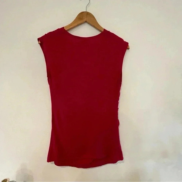 Oh Baby Maternity pink short sleeve ruched shirt with flower detail​ - Picture 2 of 6